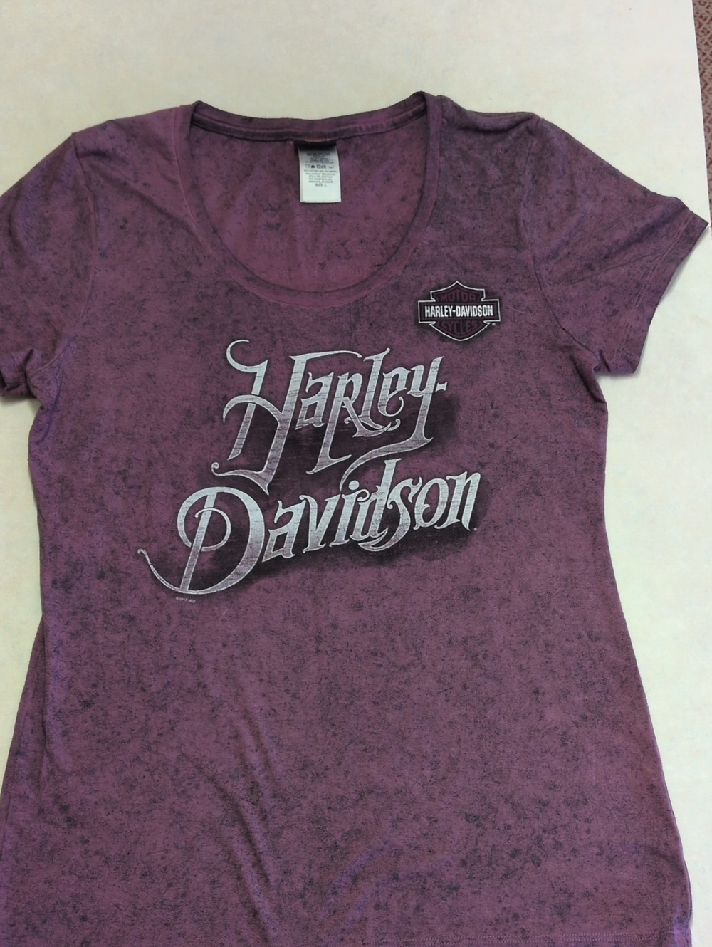 Harley-Davidson Purple Distressed Script Logo Tee